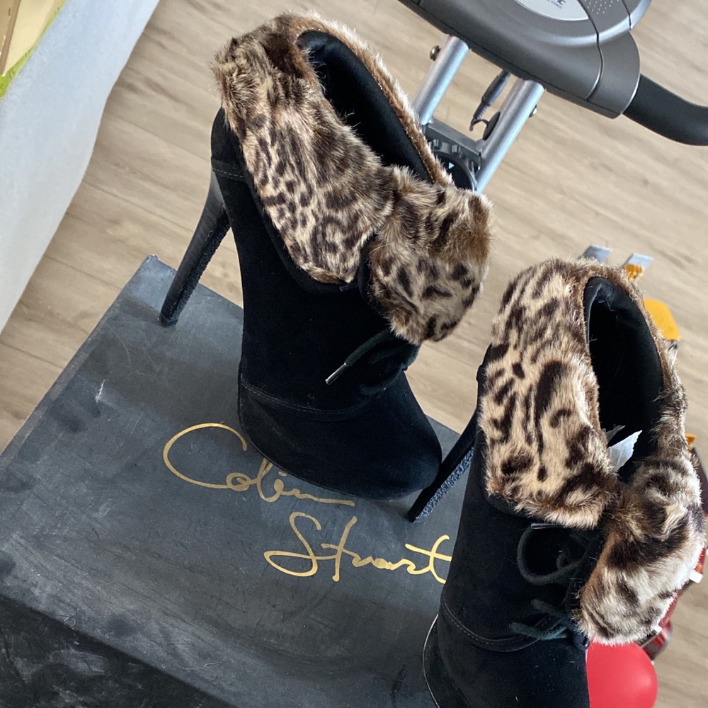 Colin Stuart Leopard Booties